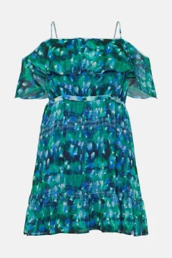 Best deal 🔥 Karen Millen Plus Size Ditsy Floral Ruffle Woven Mini 👗 Dress - blue 🛒 -Occasionwear Popular Store bkk03961 blue xl 3