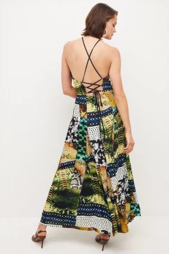Discount 😀 Karen Millen Viscose Crepe Snake Halter Drama Maxi 👗 Dress 🧨 -Occasionwear Popular Store bkk03985 snake xl 2