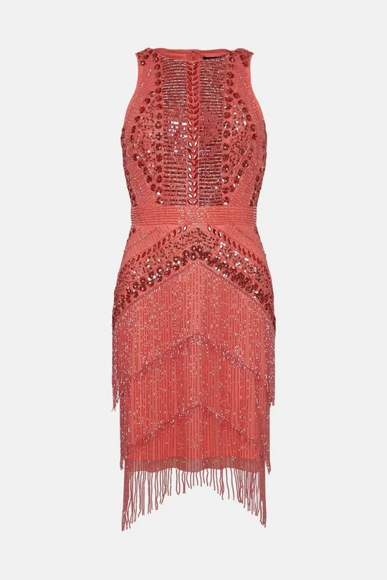 Outlet ๐ Karen Millen Halter Fringed Woven Mini ๐ Dress ๐งจ 6 Outlet ๐ Karen Millen Halter Fringed Woven Mini ๐ Dress ๐งจ - Image 4