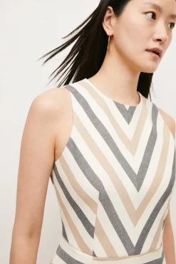 Discount ⌛ Karen Millen Tailored Stripe Aline Mini 👗 Dress - multi 🛒 -Occasionwear Popular Store bkk04116 multi xl 1