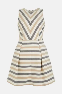Discount ⌛ Karen Millen Tailored Stripe Aline Mini 👗 Dress - multi 🛒 -Occasionwear Popular Store bkk04116 multi xl 3