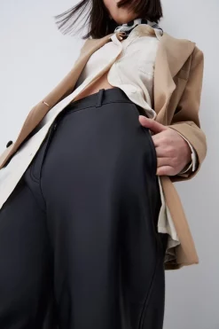 Coupon 🎉 Karen Millen Leather Tailored Straight Leg Trousers 🧨 -Occasionwear Popular Store bkk04154 black xl 2