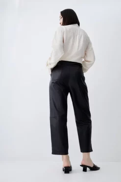 Coupon 🎉 Karen Millen Leather Tailored Straight Leg Trousers 🧨 -Occasionwear Popular Store bkk04154 black xl 4