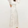 Best Pirce ✨ Karen Millen Lydia Millen Viscose Mirrored Cutwork Maxi - ivory 🎉 1 Best Pirce ✨ Karen Millen Lydia Millen Viscose Mirrored Cutwork Maxi - ivory 🎉 -Occasionwear Popular Store bkk04219 ivory xl