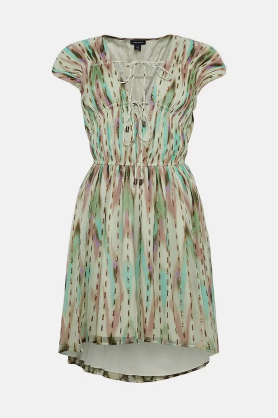 Cheapest 💯 Karen Millen Metallic Viscose Woven Cap Sleeve 👗 Dress - multi 🌟 6 Cheapest 💯 Karen Millen Metallic Viscose Woven Cap Sleeve 👗 Dress - multi 🌟 - Image 4