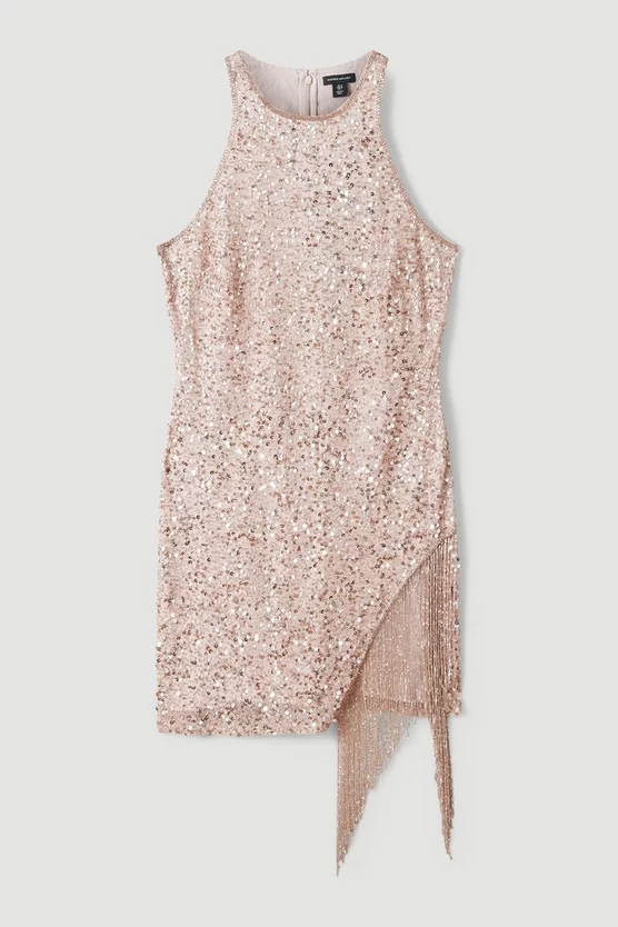 Coupon 🎉 Karen Millen Asymmetric Hem Fringe Hater Mini 👗 Dress - rose ⭐ 6 Coupon 🎉 Karen Millen Asymmetric Hem Fringe Hater Mini 👗 Dress - rose ⭐ - Image 4