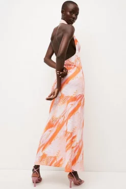 Discount ✔️ Karen Millen Petite Optical Print Midi Halter 👗 Dress - pink ❤️ 9 Discount ✔️ Karen Millen Petite Optical Print Midi Halter 👗 Dress - pink ❤️ -Occasionwear Popular Store bkk04335 pink xl 2