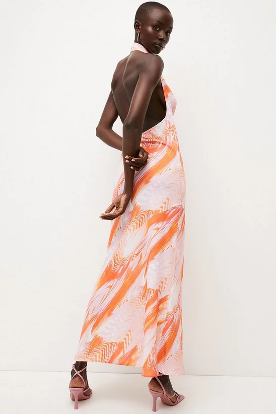 Discount ✔️ Karen Millen Petite Optical Print Midi Halter 👗 Dress - pink ❤️ 5 Discount ✔️ Karen Millen Petite Optical Print Midi Halter 👗 Dress - pink ❤️ - Image 3