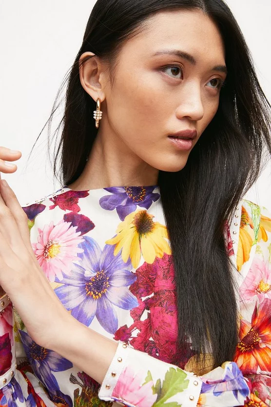 Best deal 🔔 Karen Millen Silk Cotton Vibrant Floral Woven Blouse ✔️ 4 Best deal 🔔 Karen Millen Silk Cotton Vibrant Floral Woven Blouse ✔️ - Image 2