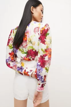 Best deal 🔔 Karen Millen Silk Cotton Vibrant Floral Woven Blouse ✔️ 9 Best deal 🔔 Karen Millen Silk Cotton Vibrant Floral Woven Blouse ✔️ -Occasionwear Popular Store bkk04353 floral xl 2