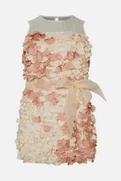 Outlet 😀 Karen Millen Plus Size Applique & Organza Tie Waist Mini - blush 🎉 -Occasionwear Popular Store bkk04358 blush xl 3