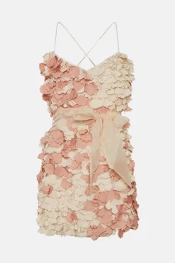 Promo 🧨 Karen Millen Applique Cross Back Woven Mini 👗 Dress 🎁 -Occasionwear Popular Store bkk04360 blush xl 3