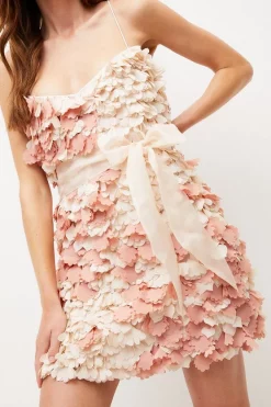 Promo 🧨 Karen Millen Applique Cross Back Woven Mini 👗 Dress 🎁 -Occasionwear Popular Store bkk04360 blush xl 4