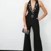 Coupon ⭐ Karen Millen Compact Stretch Embellished Collar Jumpsuit 🧨 -Occasionwear Popular Store bkk04376 black xl