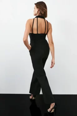 Coupon ⭐ Karen Millen Compact Stretch Embellished Collar Jumpsuit 🧨 -Occasionwear Popular Store bkk04376 black xl 4