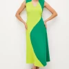Best reviews of 🔥 Karen Millen Soft Tailored Colourblock Midi 👗 Dress 🎁 -Occasionwear Popular Store bkk04406 lime xl