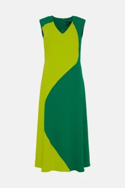 Best reviews of 🔥 Karen Millen Soft Tailored Colourblock Midi 👗 Dress 🎁 -Occasionwear Popular Store bkk04406 lime xl 3