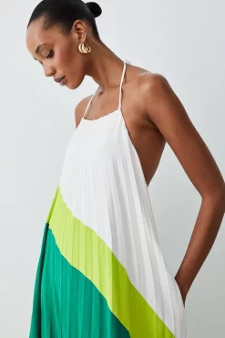 Buy 🤩 Karen Millen Petite Soft Pleated Halter Neck Maxi 👗 Dress - lime 😀 -Occasionwear Popular Store bkk04409 lime xl 1