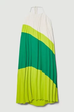 Buy 🤩 Karen Millen Petite Soft Pleated Halter Neck Maxi 👗 Dress - lime 😀 -Occasionwear Popular Store bkk04409 lime xl 3