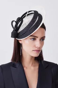 New 🧨 Karen Millen Contrast Loop Detail Fascinator 😉