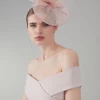Flash Sale 💯 Karen Millen Lace Trim Detail Fascinator 😉 -Occasionwear Popular Store bkk04449 blush xl