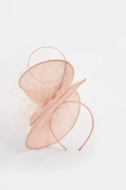 Flash Sale 💯 Karen Millen Lace Trim Detail Fascinator 😉 -Occasionwear Popular Store bkk04449 blush xl 1