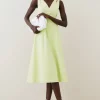 Best deal 🔔 Karen Millen Structured Seam Detail Full Midi 👗 Dress - soft lime 😉 -Occasionwear Popular Store bkk04453 soft20lime xl