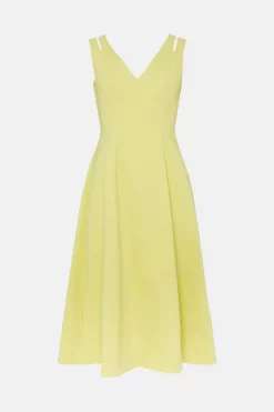 Best deal 🔔 Karen Millen Structured Seam Detail Full Midi 👗 Dress - soft lime 😉 -Occasionwear Popular Store bkk04453 soft20lime xl 3