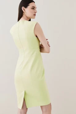 Deals 😍 Karen Millen Structured Eyelet Waist Belted Pencil Midi 👗 Dress - lime 🌟 9 Deals 😍 Karen Millen Structured Eyelet Waist Belted Pencil Midi 👗 Dress - lime 🌟 -Occasionwear Popular Store bkk04454 lime xl 2
