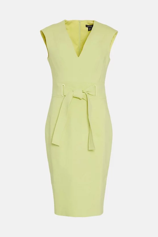 Deals 😍 Karen Millen Structured Eyelet Waist Belted Pencil Midi 👗 Dress - lime 🌟 6 Deals 😍 Karen Millen Structured Eyelet Waist Belted Pencil Midi 👗 Dress - lime 🌟 - Image 4
