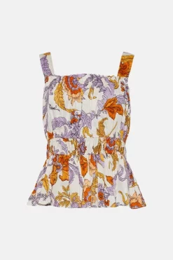 Cheap ๐ Karen Millen Batik Tiered Cotton Ruched Top - floral ๐ 11 Cheap ๐ Karen Millen Batik Tiered Cotton Ruched Top - floral ๐ -Occasionwear Popular Store bkk04476 floral xl 3