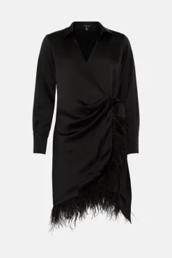 Best Pirce ๐ Karen Millen Satin Back Crepe Feather Hem ๐ Shirt Mini ๐ Dress ๐ฏ 13 Best Pirce ๐ Karen Millen Satin Back Crepe Feather Hem ๐ Shirt Mini ๐ Dress ๐ฏ -Occasionwear Popular Store bkk04499 black xl 3