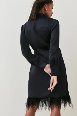 Best Pirce ๐ Karen Millen Satin Back Crepe Feather Hem ๐ Shirt Mini ๐ Dress ๐ฏ 14 Best Pirce ๐ Karen Millen Satin Back Crepe Feather Hem ๐ Shirt Mini ๐ Dress ๐ฏ -Occasionwear Popular Store bkk04499 black xl 4