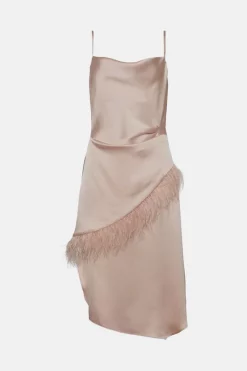 Promo ๐ Karen Millen Satin Back Crepe Feather Cami Midi ๐ Dress - pale pink ๐ 11 Promo ๐ Karen Millen Satin Back Crepe Feather Cami Midi ๐ Dress - pale pink ๐ -Occasionwear Popular Store bkk04501 pale20pink xl 3