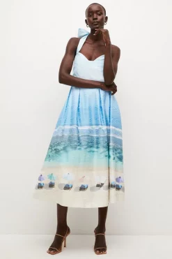 Discount ๐ Karen Millen Lydia Millen Tie Up Scenic Print Maxi ๐ Dress - blue โ 10 Discount ๐ Karen Millen Lydia Millen Tie Up Scenic Print Maxi ๐ Dress - blue โ -Occasionwear Popular Store bkk04632 blue xl 1