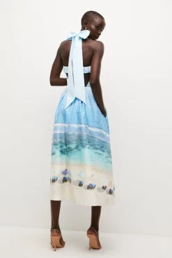 Discount ๐ Karen Millen Lydia Millen Tie Up Scenic Print Maxi ๐ Dress - blue โ 12 Discount ๐ Karen Millen Lydia Millen Tie Up Scenic Print Maxi ๐ Dress - blue โ -Occasionwear Popular Store bkk04632 blue xl 3