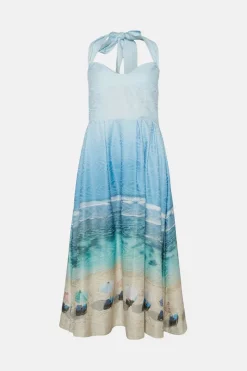 Discount ๐ Karen Millen Lydia Millen Tie Up Scenic Print Maxi ๐ Dress - blue โ 13 Discount ๐ Karen Millen Lydia Millen Tie Up Scenic Print Maxi ๐ Dress - blue โ -Occasionwear Popular Store bkk04632 blue xl 4