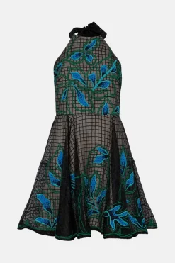 Hot Sale ❤️ Karen Millen Geo And Floral Applique Organdie Mini 👗 Dress - black ✨ 11 Hot Sale ❤️ Karen Millen Geo And Floral Applique Organdie Mini 👗 Dress - black ✨ -Occasionwear Popular Store bkk04639 black xl 3