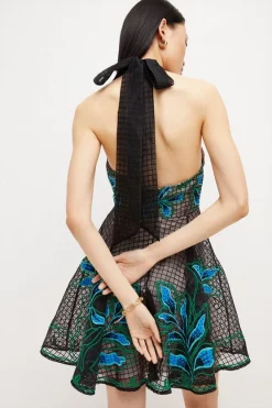 Hot Sale ❤️ Karen Millen Geo And Floral Applique Organdie Mini 👗 Dress - black ✨ 12 Hot Sale ❤️ Karen Millen Geo And Floral Applique Organdie Mini 👗 Dress - black ✨ -Occasionwear Popular Store bkk04639 black xl 4