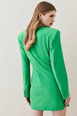 Cheapest ⭐ Karen Millen Strong Shoulder Wrap Mini 👗 Dress 🛒 -Occasionwear Popular Store bkk04657 green xl 4