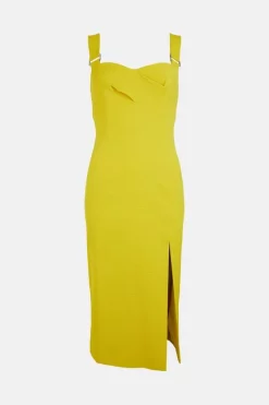 Cheap 🤩 Karen Millen Italian Structured Jersey Twist Pencil Midi 👗 Dress - lime 🛒 -Occasionwear Popular Store bkk04663 lime xl 3
