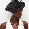 Top 10 ✔️ Karen Millen Pleated Spiral Trim Fascinator 🎉 -Occasionwear Popular Store bkk04665 black xl