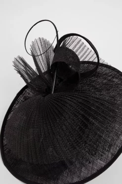 Top 10 ✔️ Karen Millen Pleated Spiral Trim Fascinator 🎉 -Occasionwear Popular Store bkk04665 black xl 2