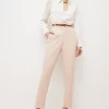 Outlet 👍 Karen Millen Relaxed Tailored Belted Slim Leg Trouser 🤩 -Occasionwear Popular Store bkk04724 blush xl