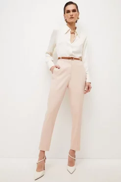 Outlet 👍 Karen Millen Relaxed Tailored Belted Slim Leg Trouser 🤩
