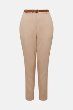Outlet 👍 Karen Millen Relaxed Tailored Belted Slim Leg Trouser 🤩 -Occasionwear Popular Store bkk04724 blush xl 3