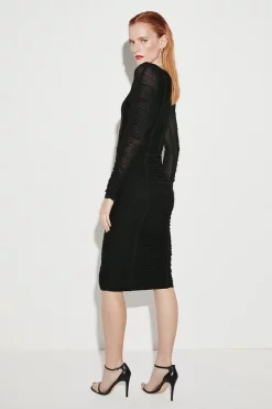 Coupon 😍 Karen Millen Ruched Mesh Square Neck Bandage Midi 👗 Dress - black 🎁 14 Coupon 😍 Karen Millen Ruched Mesh Square Neck Bandage Midi 👗 Dress - black 🎁 -Occasionwear Popular Store bkk04781 black xl 5