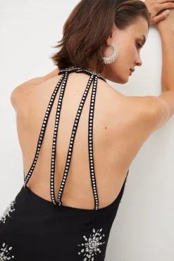 Hot Sale ๐ฏ Karen Millen Crystal Embellished Halterneck Maxi ๐ Dress ๐ฏ 10 Hot Sale ๐ฏ Karen Millen Crystal Embellished Halterneck Maxi ๐ Dress ๐ฏ -Occasionwear Popular Store bkk04822 black xl 2