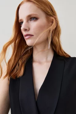 Discount ✨ Karen Millen Tuxedo Wrap Sleeveless Jumpsuit ✨ -Occasionwear Popular Store bkk04903 black xl 2