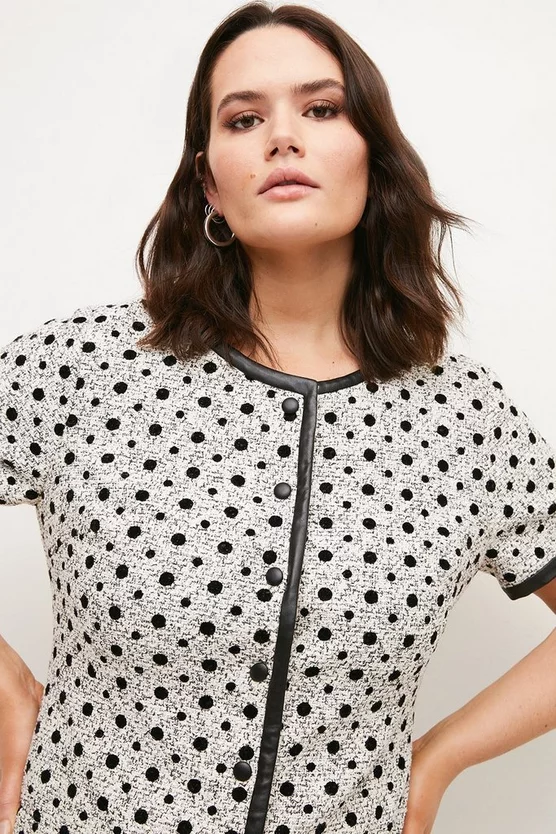 Discount ๐ Karen Millen Plus Size Polka Dot Boucle A Line Mini ๐ Dress - mono ๐ 4 Discount ๐ Karen Millen Plus Size Polka Dot Boucle A Line Mini ๐ Dress - mono ๐ - Image 2